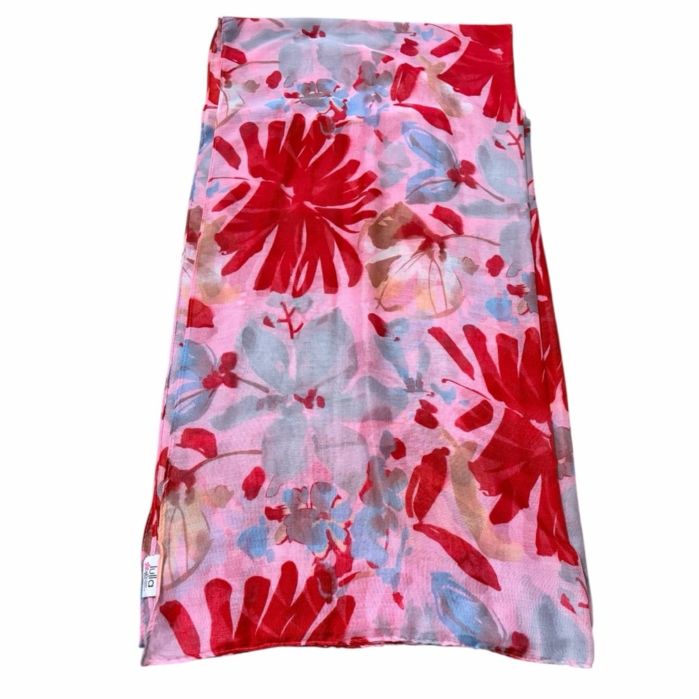 Lulla Collection Floral Red, Pink and Blue Floral Scarf